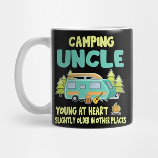 Camping Uncle Young At Heart Slightly Older In Other Places Happy Camper Summer Christmas In July Mug